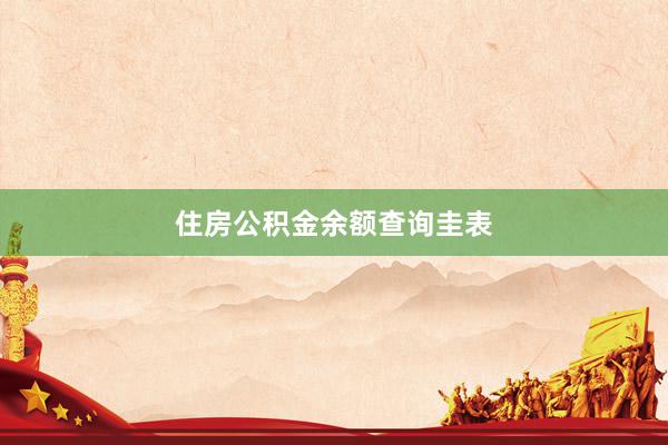 住房公积金余额查询圭表